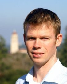 Peter Reinhard Hansen with Hoover Tower in the background