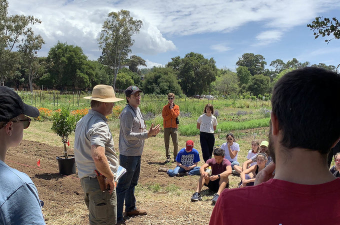 Class outside at the Educational Farm